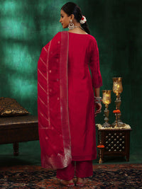 Libas Ethnic Motifs Straight Kurta with Trousers & With Dupatta