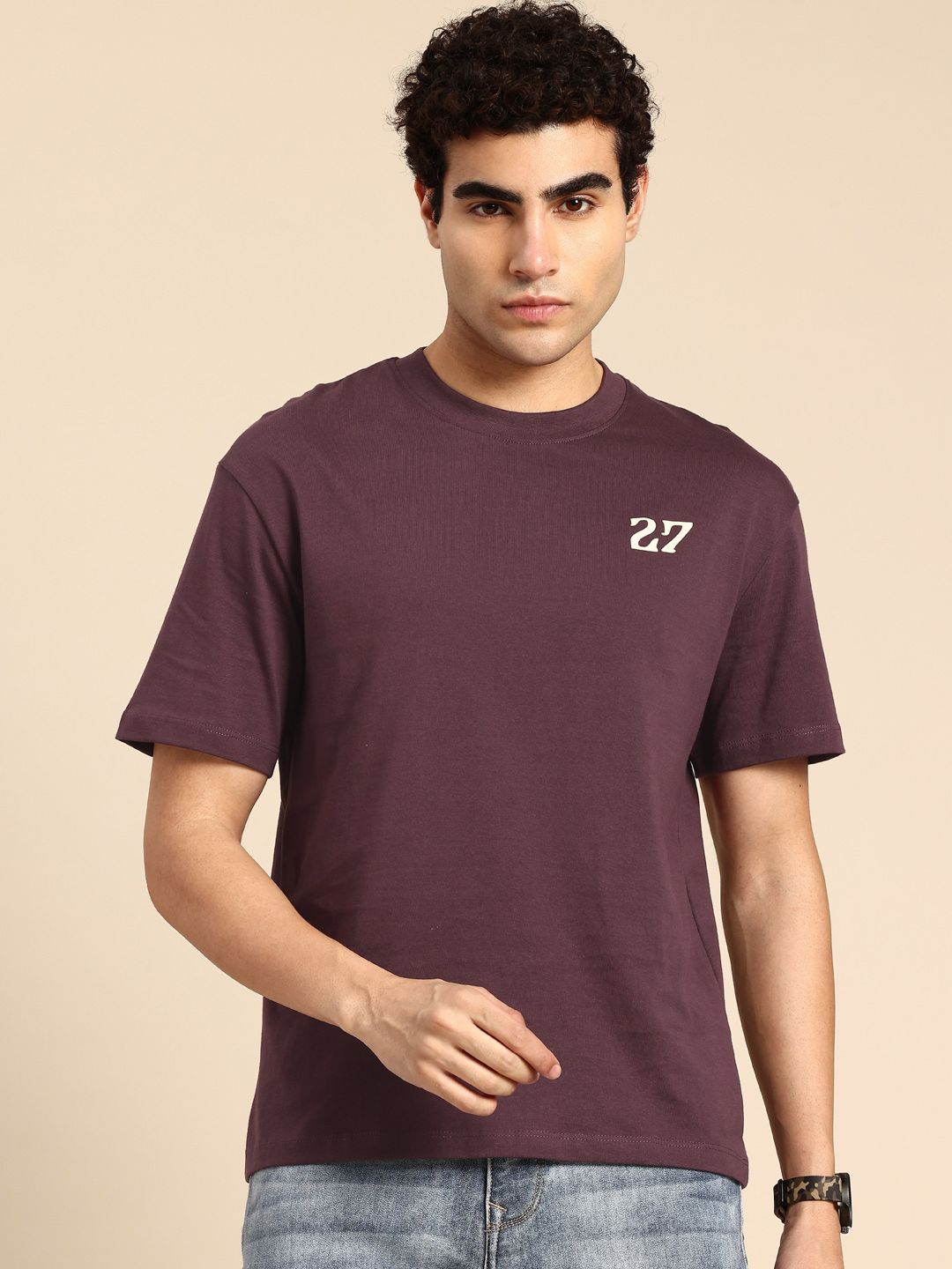 Being Human Typography Printed Drop-Shoulder Sleeves Pure Cotton T-shirt