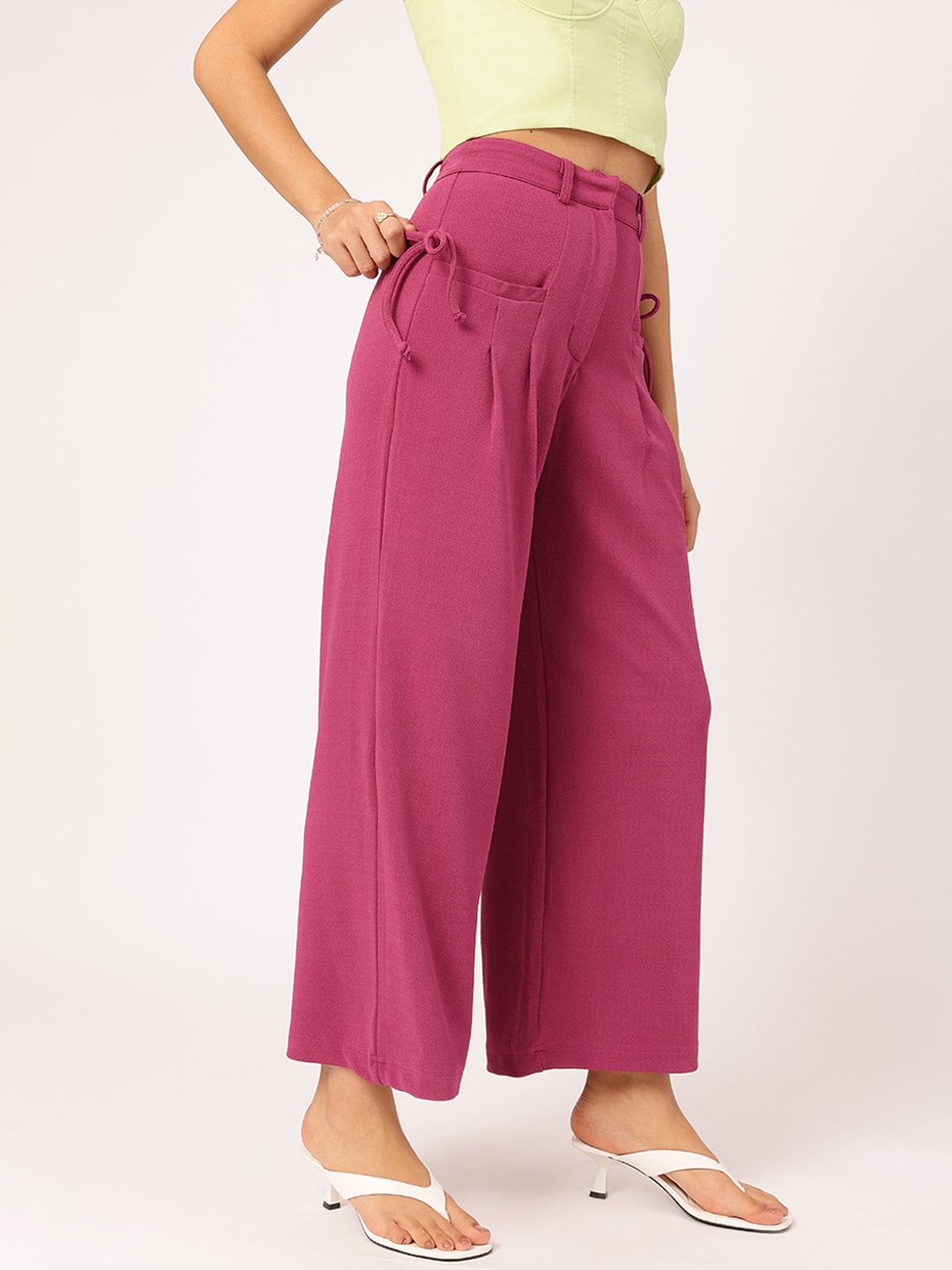 DressBerry Women Breezy Boho Bow-Detail Trousers