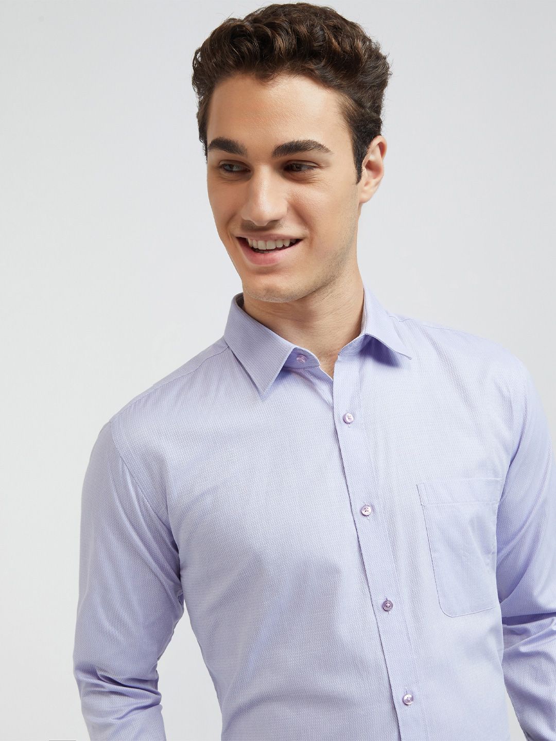 Raymond Self Design Slim Fit Pure Cotton Formal Shirt