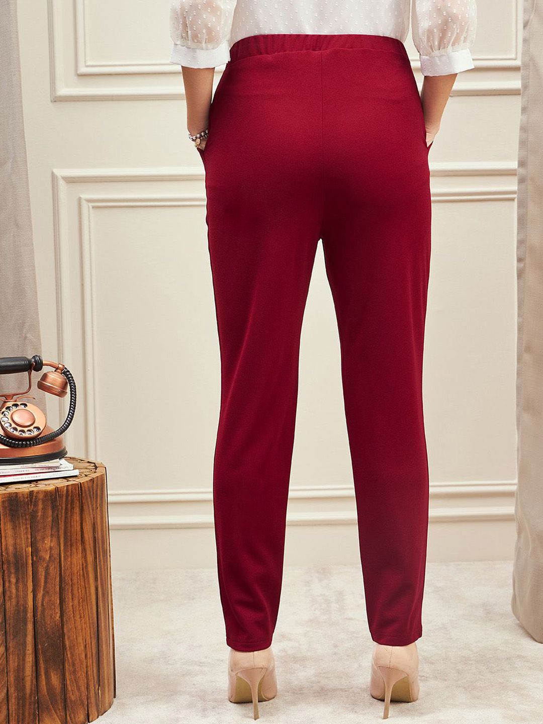 Berrylush Women Smart Skinny Fit High-Rise Trousers