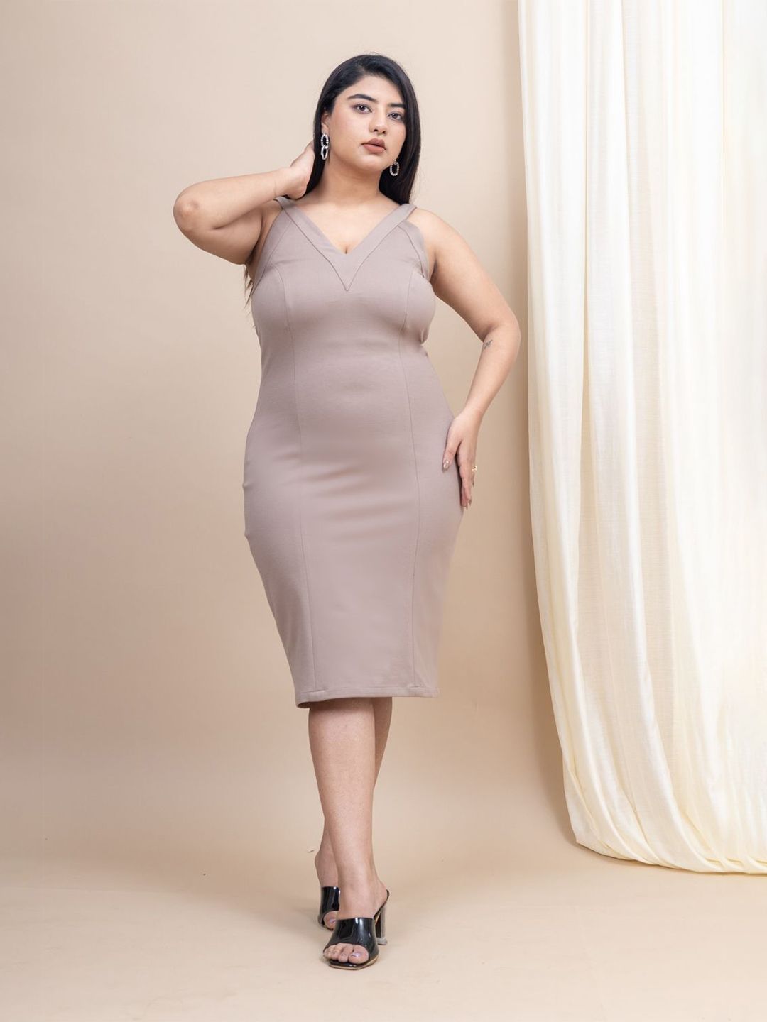 Mamicha Women V-Neck Bodycon Dress
