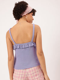 DressBerry Pastel Dreams Ruffled Ribbed Top