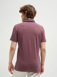 THE BEAR HOUSE Men Solid Polo Collar Pure Cotton T-shirt