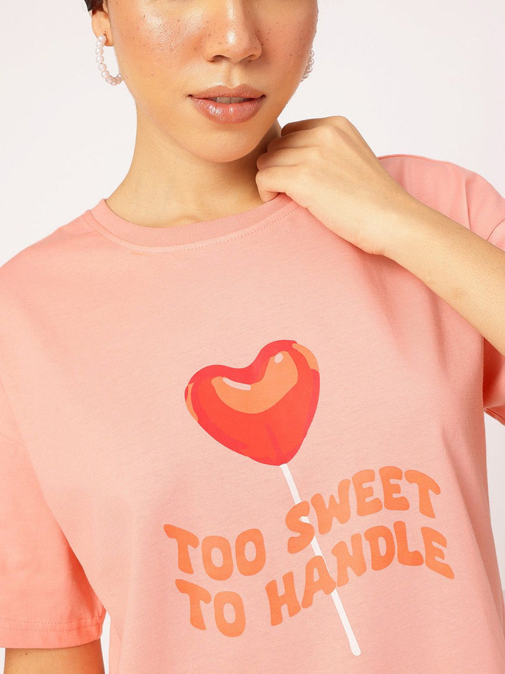 DressBerry Candy Crush Conversational Print Relaxed T-shirt
