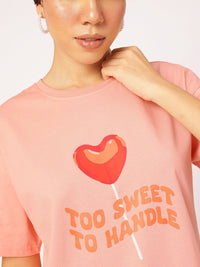DressBerry Candy Crush Conversational Print Relaxed T-shirt