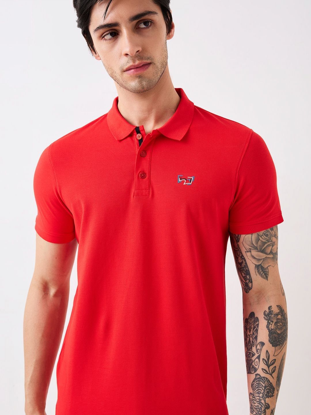 SPYKAR Men Solid Polo Collar Cotton Slim Fit T-shirt