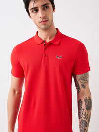 SPYKAR Men Solid Polo Collar Cotton Slim Fit T-shirt