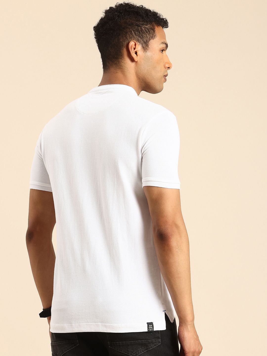 Being Human Henley Neck Pure Cotton T-shirt