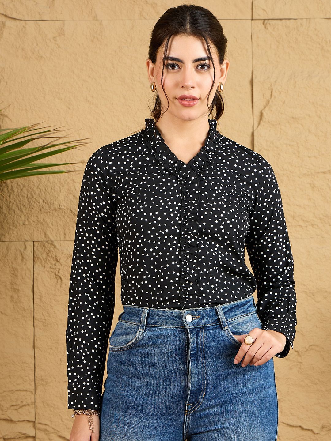 Berrylush Women Polka Dot Printed Top