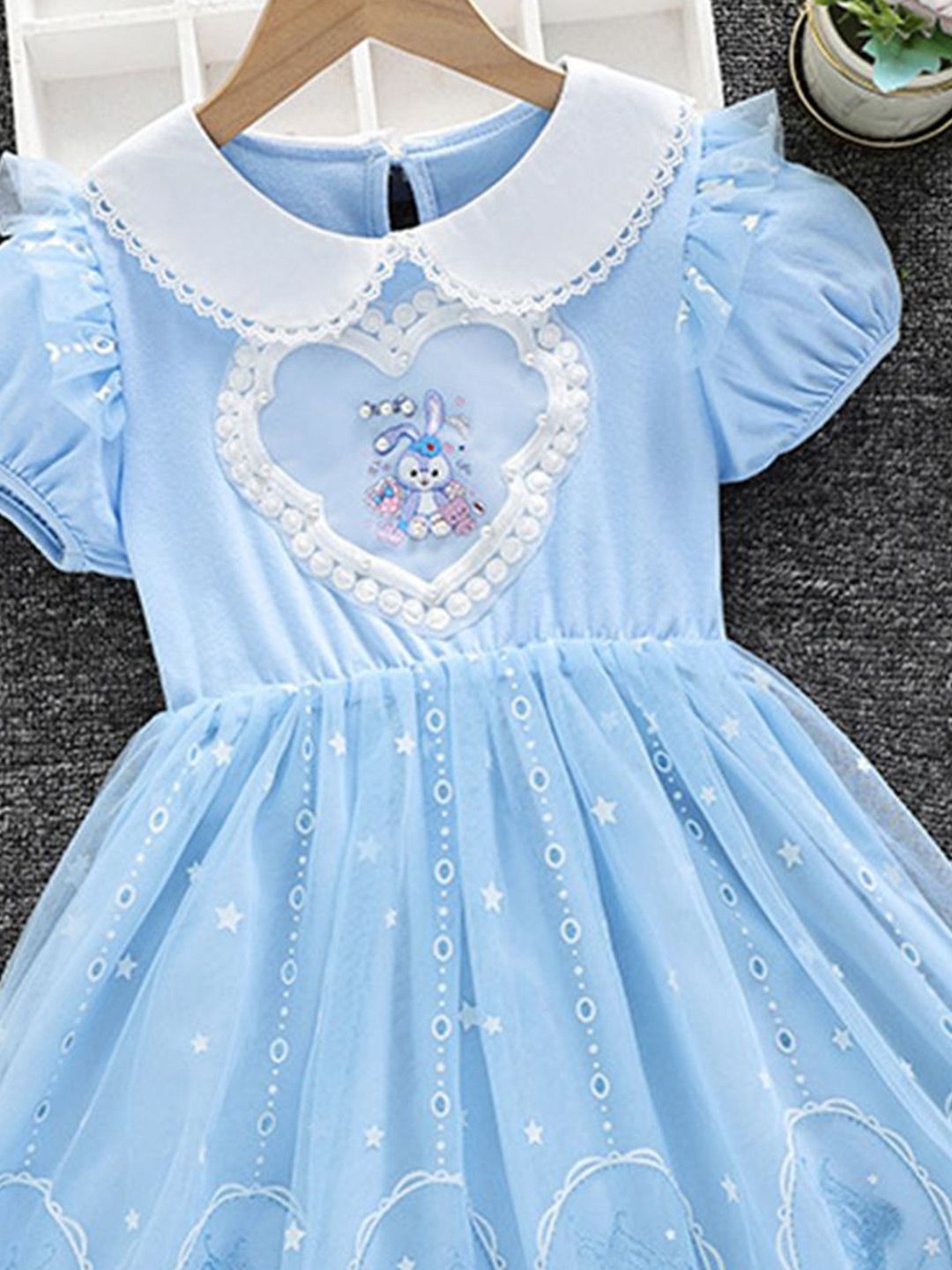 YK Girls Embellished Fit & Flare Dress