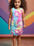 YK Print Blouson Dress