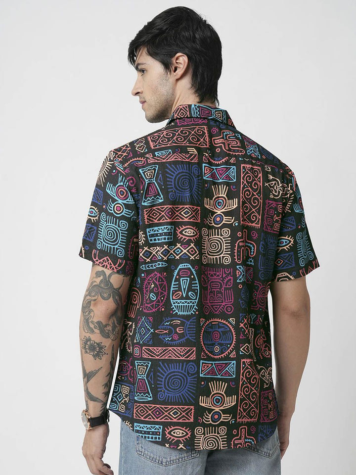VASTRADO Men Classic Ethnic Motifs Printed Slim Fit Casual Shirt