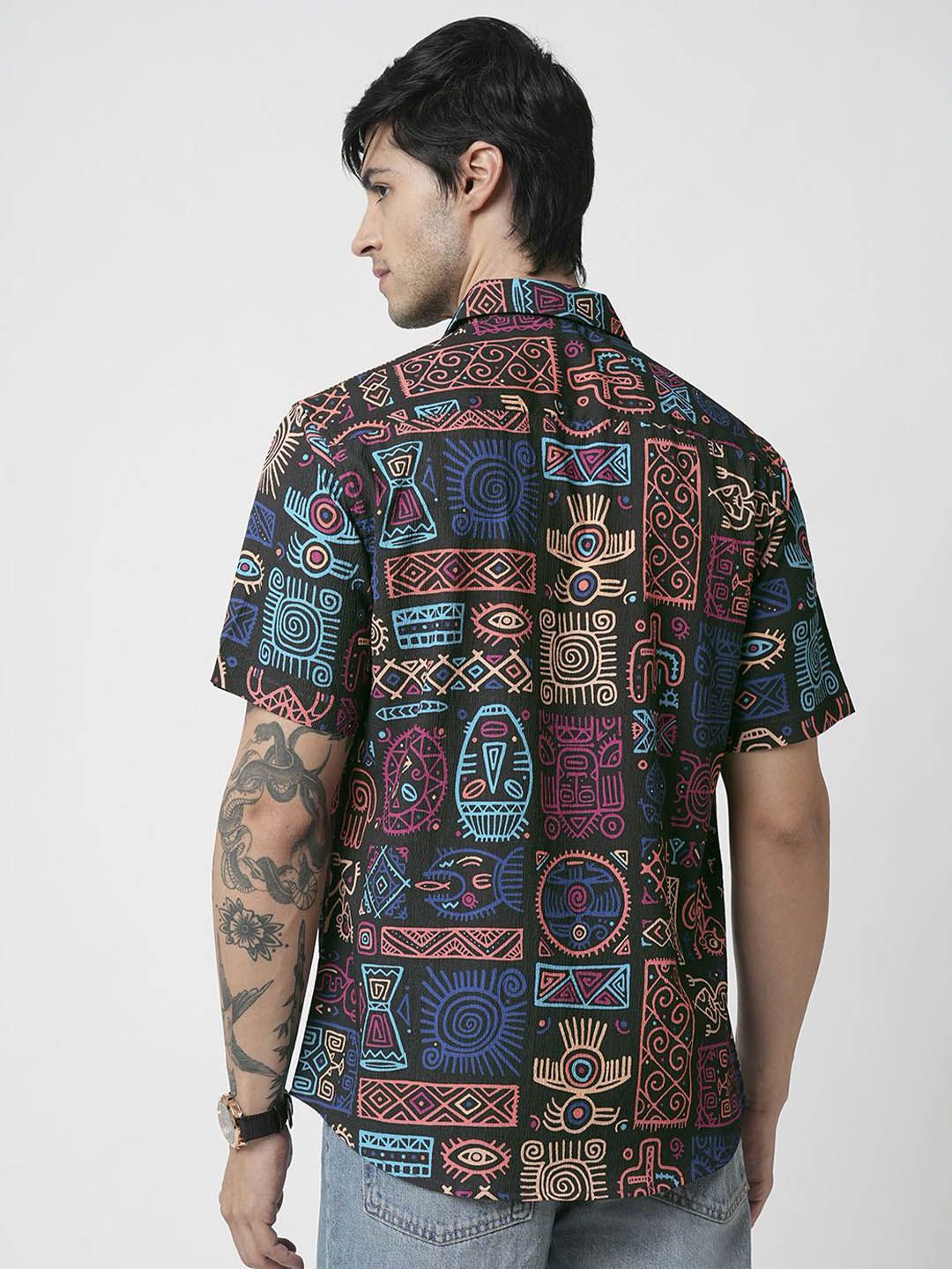 VASTRADO Men Classic Ethnic Motifs Printed Slim Fit Casual Shirt