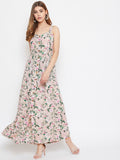 Berrylush Floral Crepe Maxi Dress