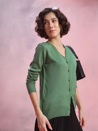 DressBerry Acrylic Button-Up Cardigan