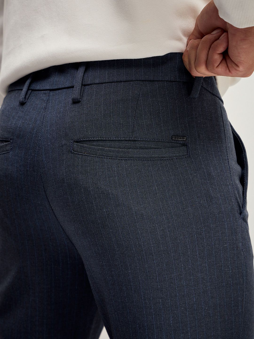 THE BEAR HOUSE Men Solid 4 Way Stretch Formal Trouser