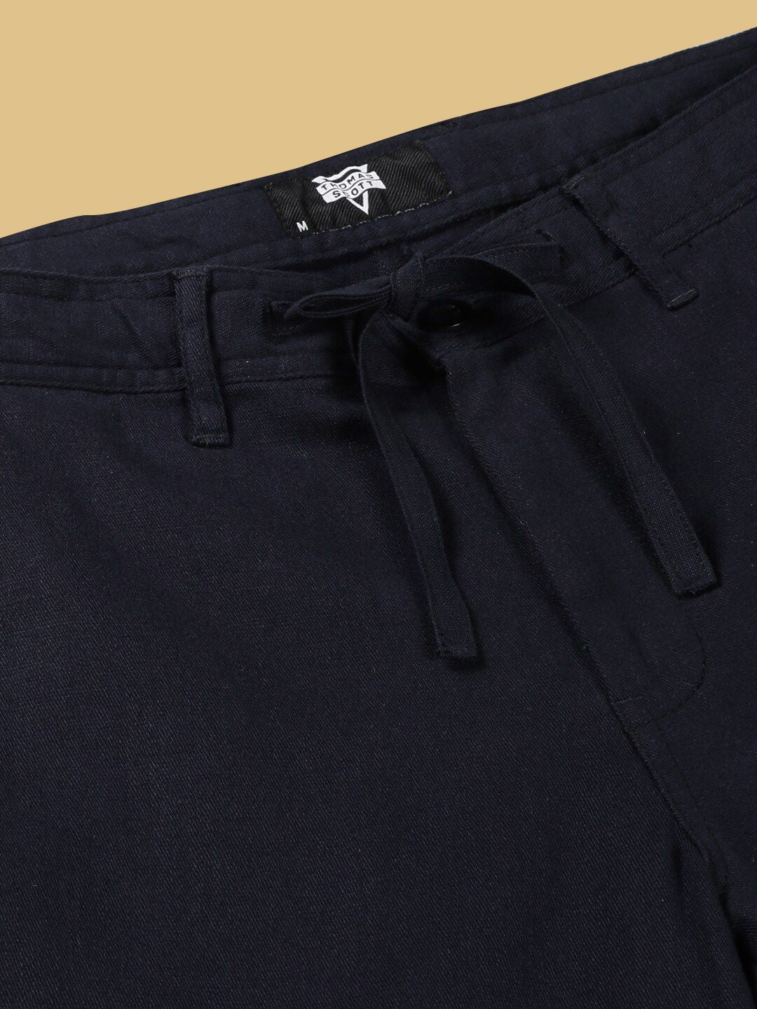 Thomas Scott Men Smart Mid Rise Linen Cotton Trouser