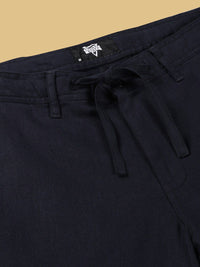 Thomas Scott Men Smart Mid Rise Linen Cotton Trouser