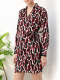 DressBerry Optical Jazz Sleek Chic Wrap Style Dress