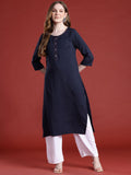 Anouk Sequins & Thread Work Straight Kurta