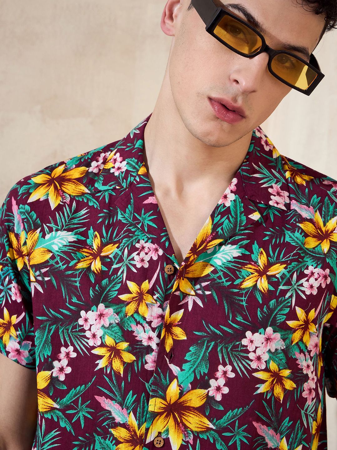 DENNISON Floral Printed Oversized Casual Shirt