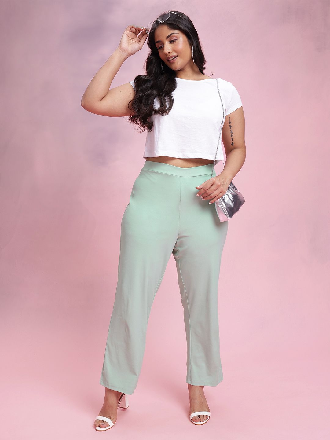 DressBerry Women Plus Size Rib Knit Trousers