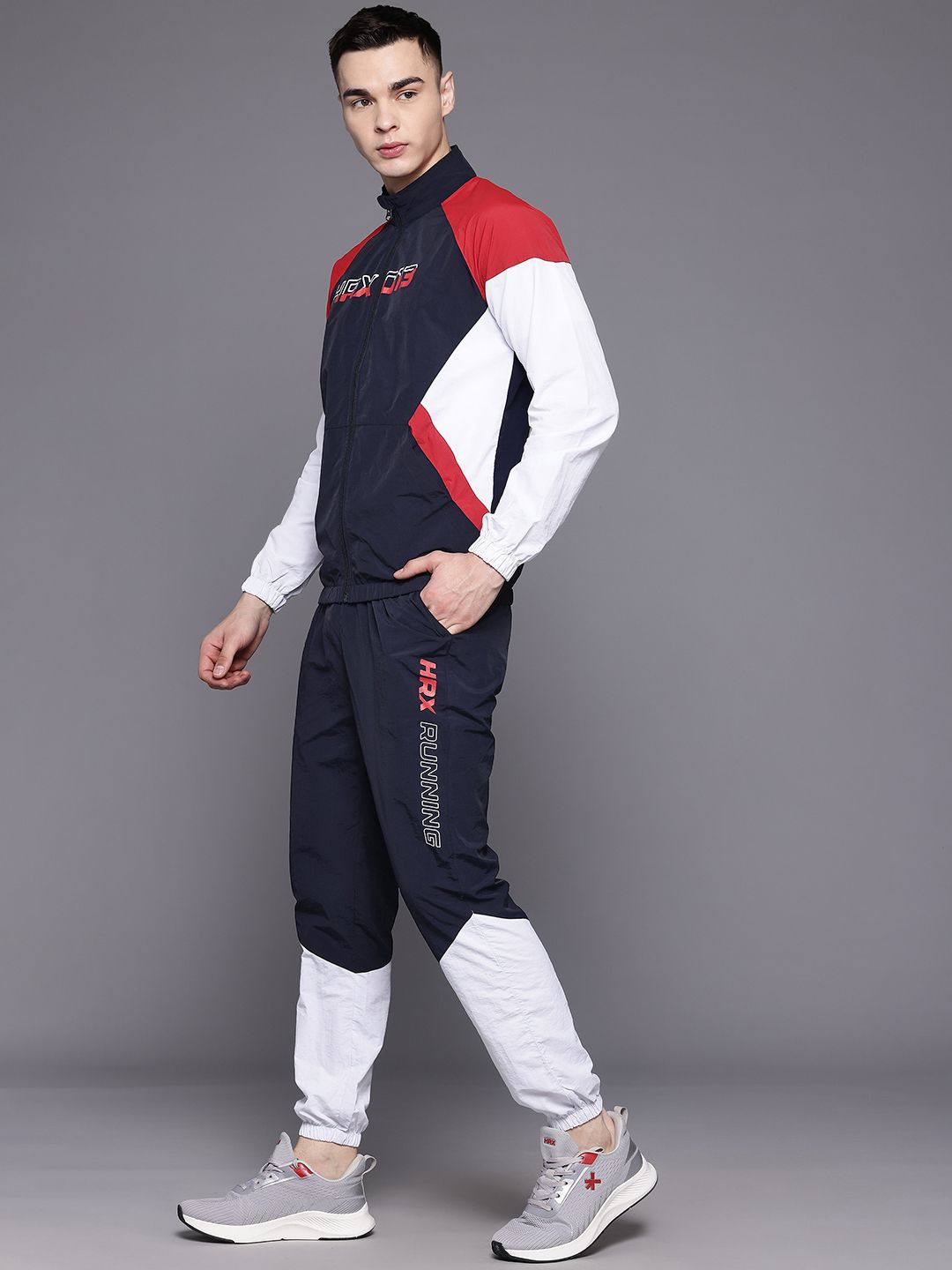 HRX by Hrithik Roshan Men Rapid-Dry Colourblocked Running Tracksuit