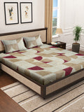 KLOTTHE Beige Geometric Printed 400 TC Pure Cotton Super King Bedsheet Set