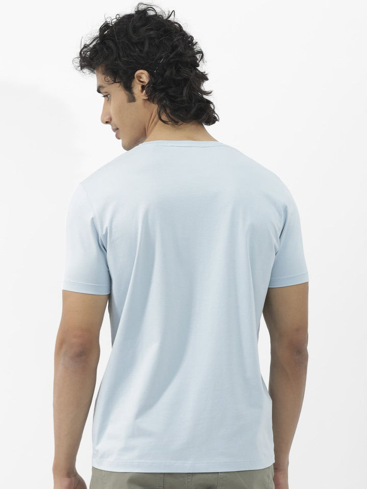 RARE RABBIT Men Akro Typography Printed Cotton Slim Fit T-Shirt