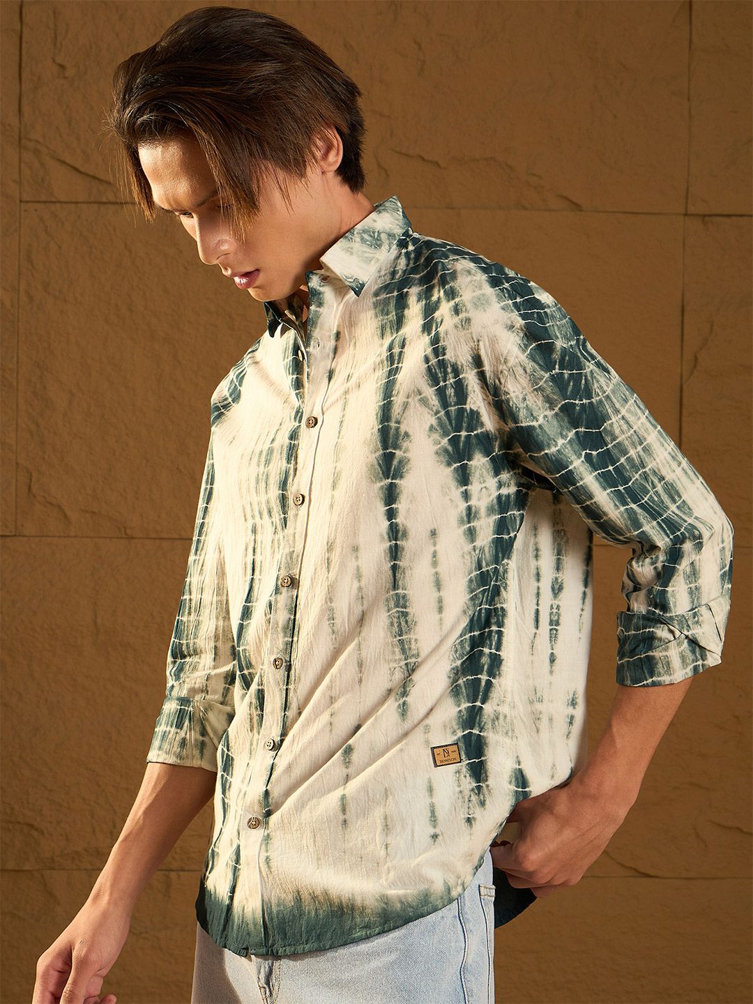 Dennison Men Tie and Dye Oversized Pure Cotton Shirt