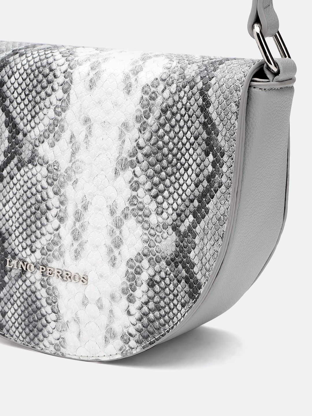 Lino Perros Snake Skin Textured Structured Shoulder Bag