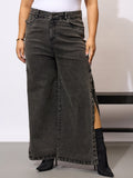 SASSAFRAS Curve Women PLus Size Comfort Acid Wash Clean Look Stretchable Jeans