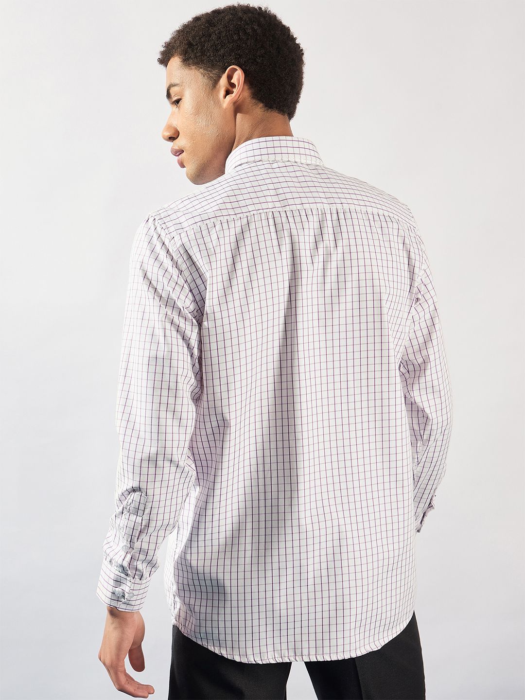 DENNISON Men Smart Micro Checks Formal Shirt