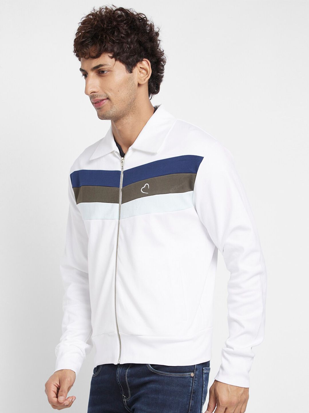 Being Human Spread Collar Front Open Sweatshirt