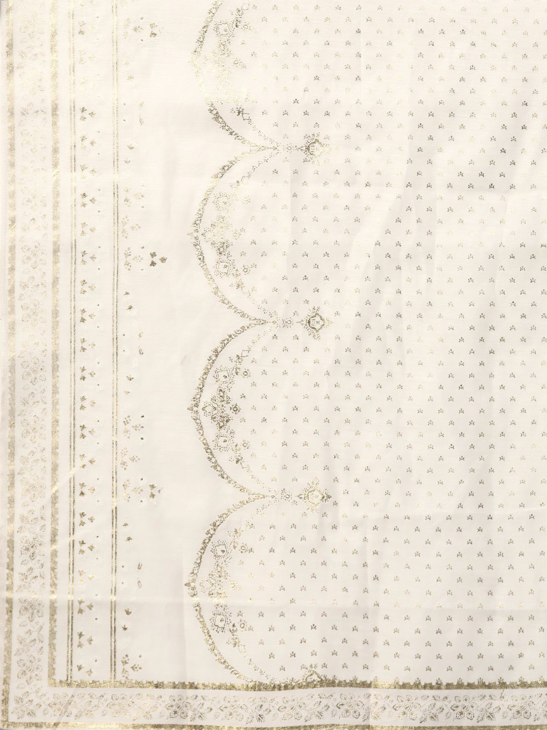 W Off-White & Golden Printed Dupatta