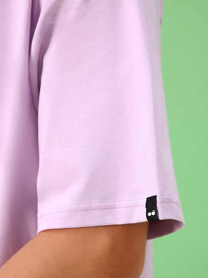 Bewakoof Men Purple Round Neck Oversized Cotton T-shirt