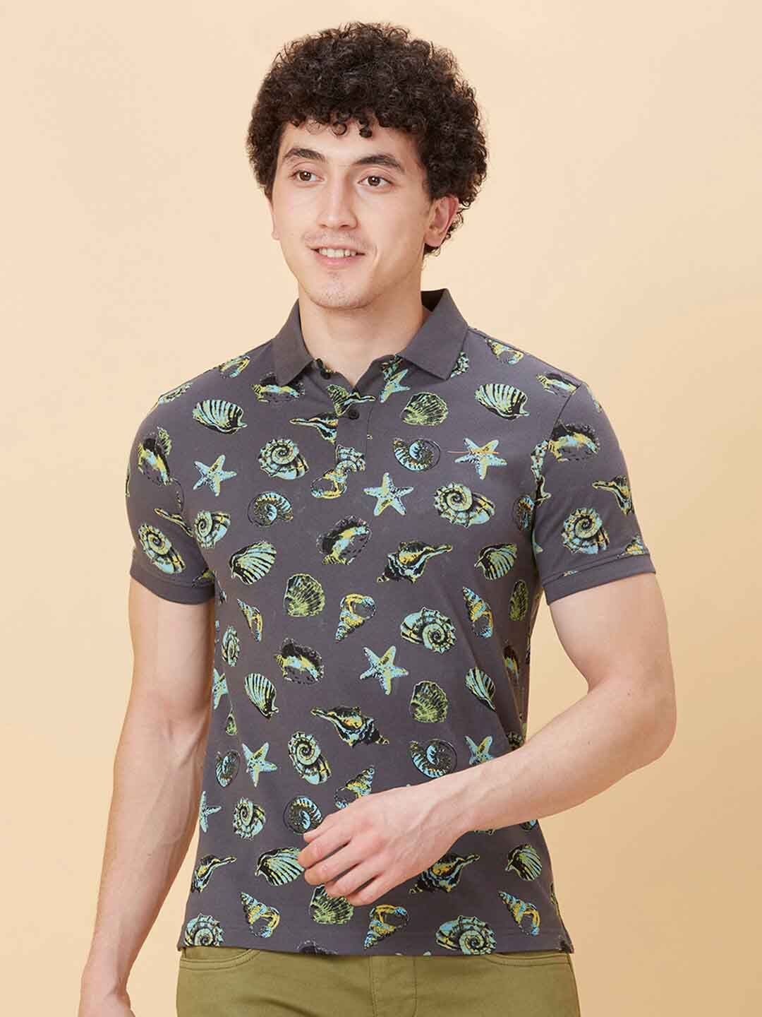 Being Human Conversational Printed Polo Collar Pure Cotton T-shirt