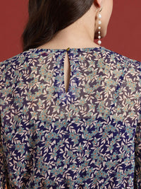 all about you Floral Print Sheer Cinched Waist Top