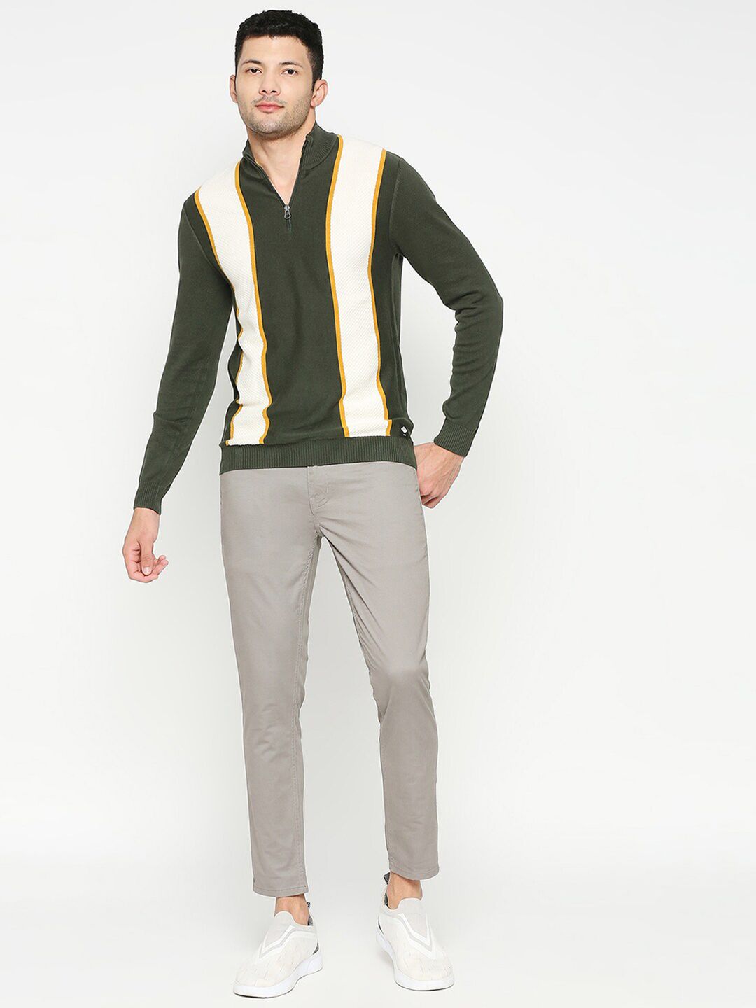 Being Human Colourblocked Half Zip Pullover