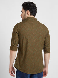 SPYKAR Classic Floral Printed Spread Collar Slim Fit Cotton Casual Shirt