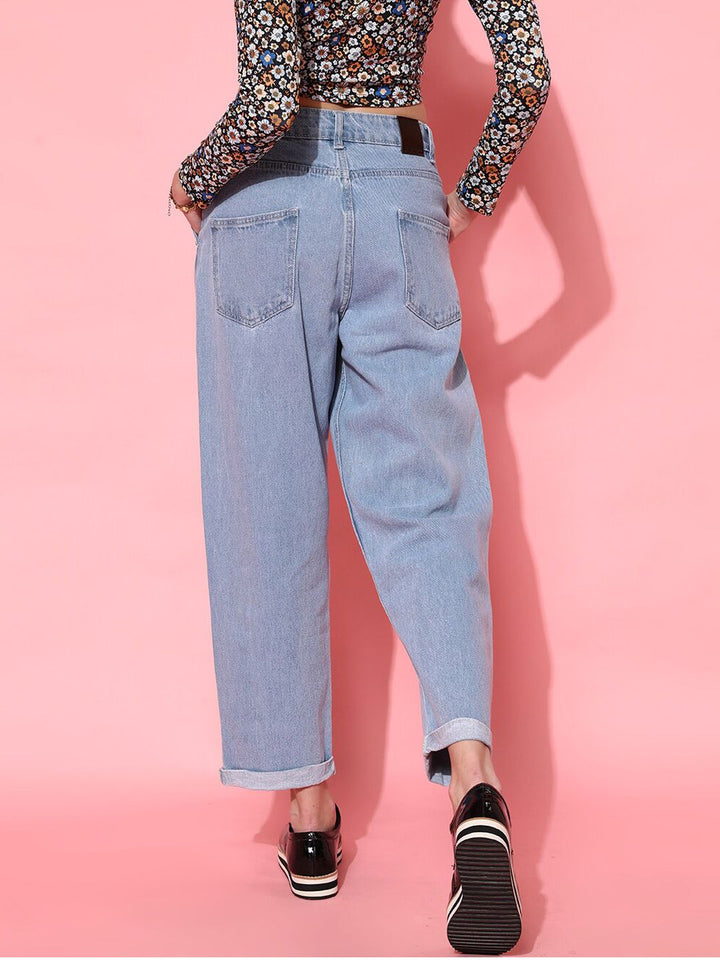 STREET 9 Women Blue Hottie Tapered Fit High-Rise Jeans