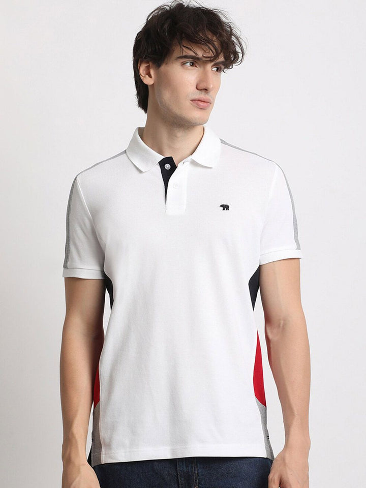 THE BEAR HOUSE Polo Collar Cotton Slim Fit T-shirt