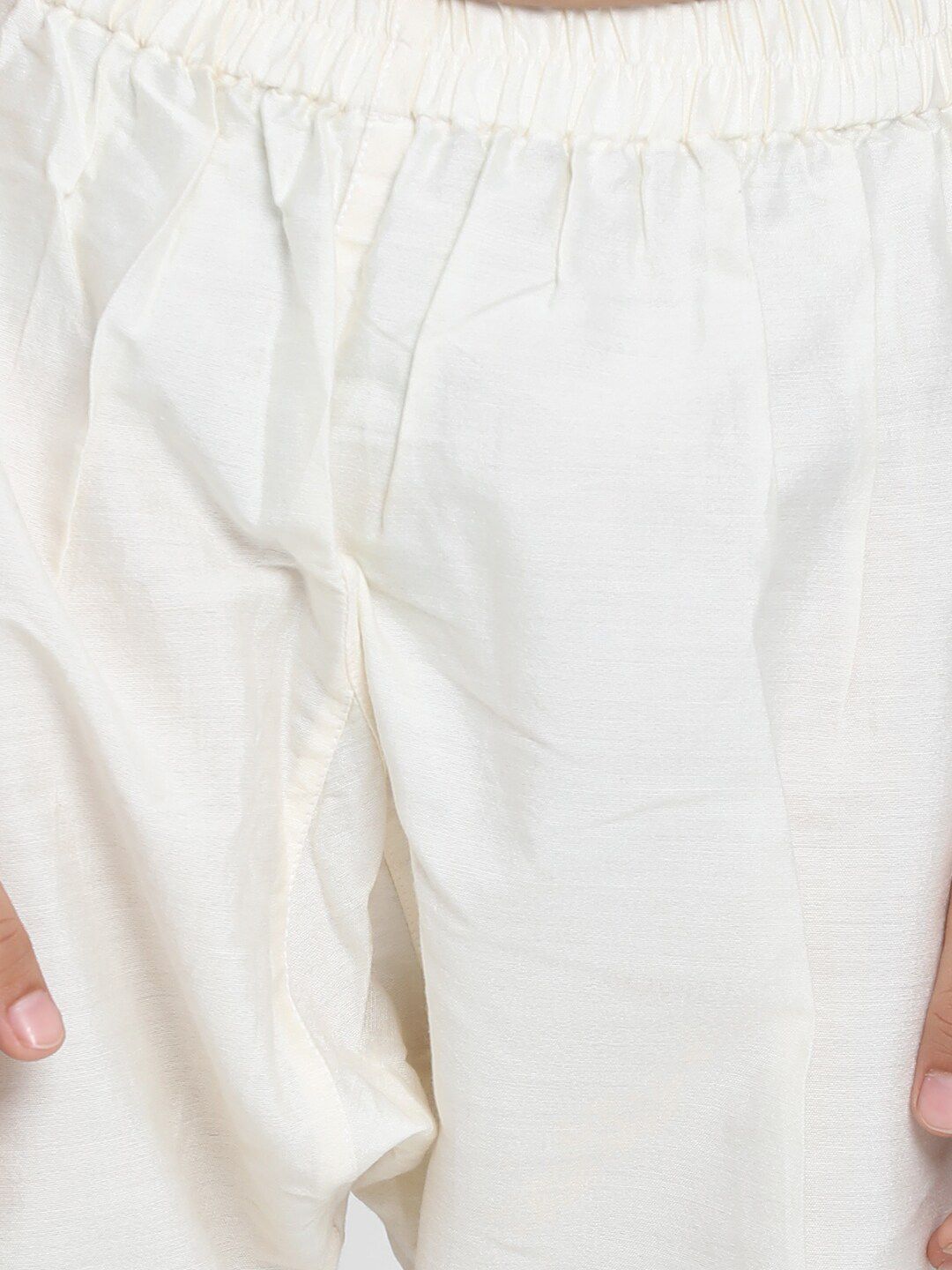 VASTRAMAY Boys Cream Kurta with Pyjama Set