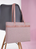 Berrylush Checked Structured Handheld Bag
