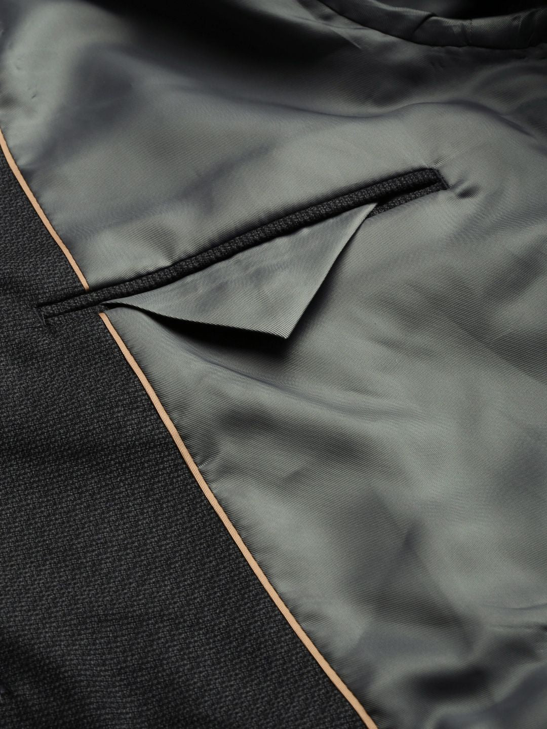 Raymond Men Dark Grey Notched Lapel Collar Slim-Fit Single-Breasted Formal Blazer