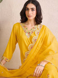 Indo Era Women Ethnic Motifs Embroidered Regular Kurta with Trousers & With Dupatta