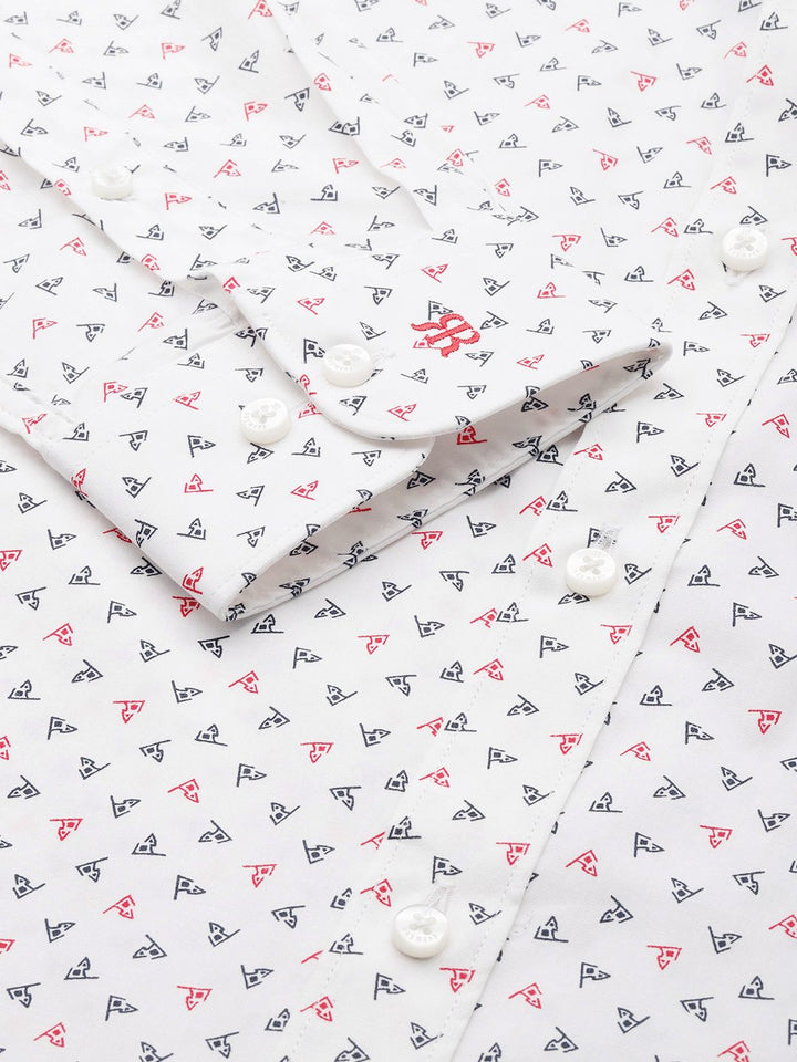 Raymond Pure Cotton Slim Fit Conversational Printed Formal Shirt