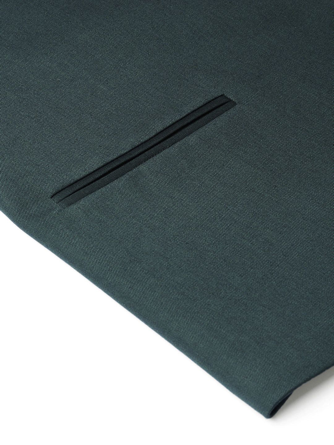 MANQ Men Green Slim Fit Solid Nehru Jacket