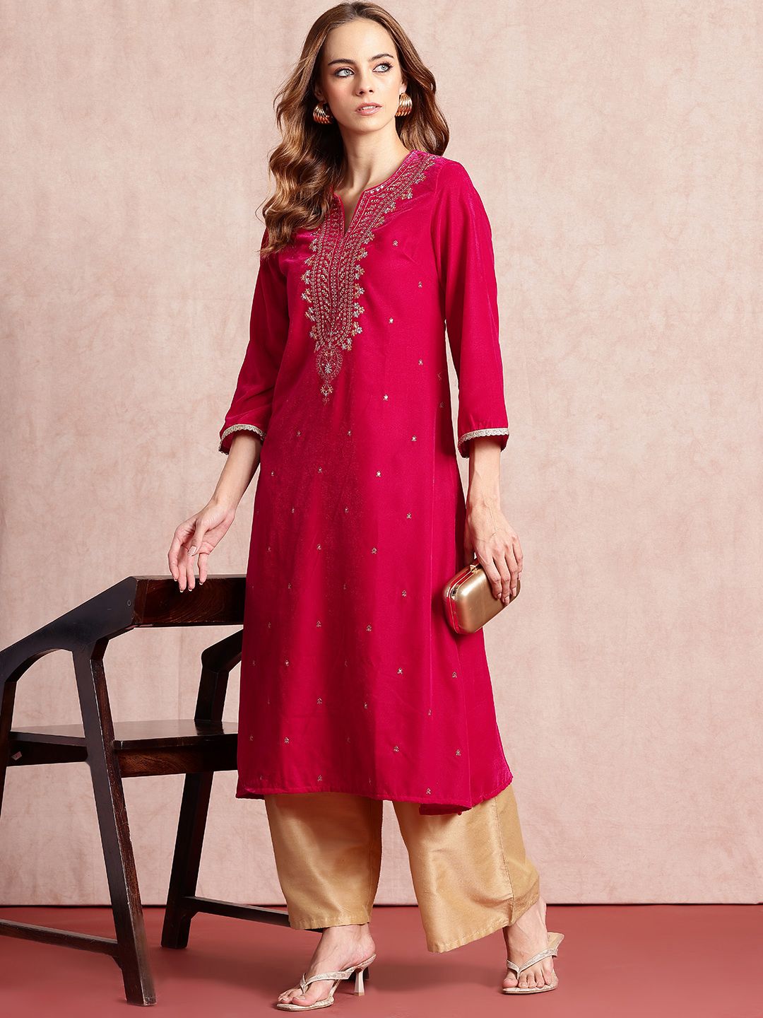 all about you Ethnic Motifs Yoke Design Kurta
